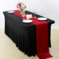 Housses de table rectangulaires extensibles en Spandex de 6 pieds, sans plis, pour mariages et fêtes
