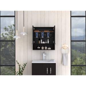 DB Manchester Rectangle Medicine Cabinet with Black Wengue <b>Mirror</b> <b>Bath</b> <b>Mirrors</b> Product - Product Image 5