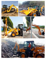 Chargeuse-pelleteuse compacte Hengwang HW10-20 4x4 à transmission intégrale CE multifonctionnelle 2-en-1 pour la construction et l'agriculture