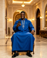 Túnica CCY Premium Koshibo para Hombre, Thobe de Fiesta de Manga Larga, Kanzu Transpirable, Boubou Homme, Bordado Africano de Guinea, Baifa