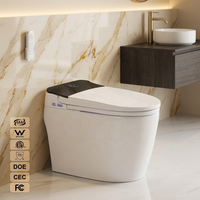 WC intelligent monobloc certifié WaterMark SAA avec chasse automatique, bidet, siège chauffant, lavage féminin, veilleuse et commande latérale intelligente