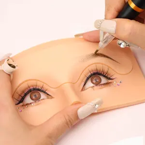 3D Newest Tattoo Practice Face Board Detachable Replaced Premium Artificial Silicone Skin Pad For PMU Eyebrow Makeup Model Mask