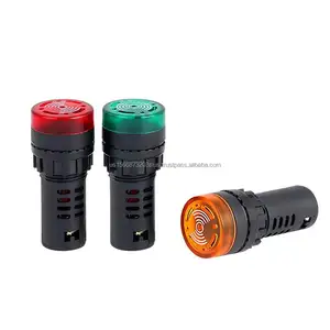 AD16-22SM 16mm 22mm 3-6 12-24 220V Flash Signal Light LED Active Buzzer Beep Alarm Indicator water proof color red blue