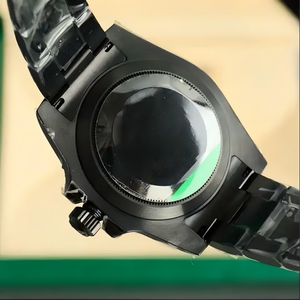 2025 High-End Best-Selling <b>Men's</b> Mechanical <b>Watch</b>, Classic Diver Model, <b>Black</b> Steel with Green Bezel - Product Image 4