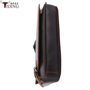 Tiding Men's Chest <b>Bag</b> Genuine Leather Dark Brown Crossbody <b>Bag</b> Durable Spring 2025 - Product Image 3