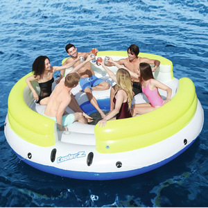 Ponton gonflable en gros Water Island <span class=keywords><strong>bateau</strong></span> radeau patio yacht plate-forme <span class=keywords><strong>de</strong></span> quai pour les bains <span class=keywords><strong>de</strong></span> <span class=keywords><strong>soleil</strong></span> - Product Image 3