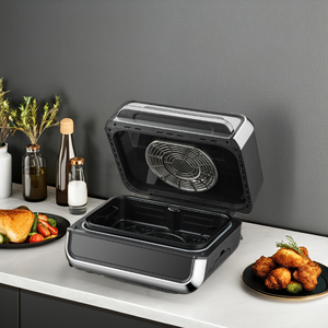 Friteuse à air numérique moderne 6,2 L sans fumée, avec fonction grill/plaque chauffante, pour utilisation intérieure ouverte/fermée, et fonction déshydratation - Product Image 1