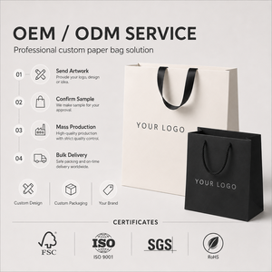 Borsa Shopper <span class=keywords><strong>di</strong></span> Lusso in <span class=keywords><strong>Carta</strong></span> con Stampa Logo Personalizzato per Cosmetici, Abbigliamento, Scarpe e Regali, Sacchetto per Boutique con Manico in Nastro - Product Image 4