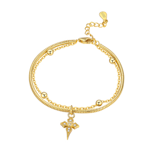 Cadenas de Pie Plateadas <span class=keywords><strong>con</strong></span> Dijes de Corazón de Circonia y Oro de 18k, a la Moda para la Playa en Verano - Product Image 3