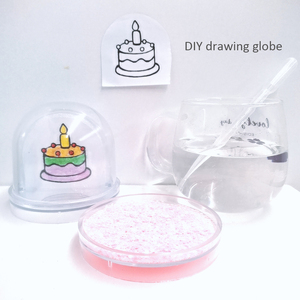 Globo de Nieve Interactivo con Purpurina de 9*9*8.5cm, Set de Globo de Nieve DIY para Dibujos Infantiles, Manualidades de Plástico Vacías para DIY - Product Image 1