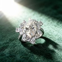 Bague de fiançailles en forme de cœur Mlluki Moissanite en argent sterling 925 10*10 4,0 Ct pour femme