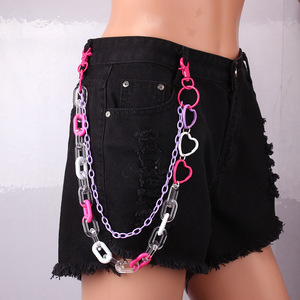 Cadena de cintura de moda para mujer con colgante de oso de resina acrílica, cadena colorida de una sola vuelta para fiesta K1 K1896 - Product Image 2