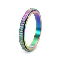 Bague anti-stress OEM personnalisée en acier inoxydable, hypoallergénique, étanche, inaltérable, cadeau pour revendeurs e-commerce