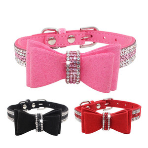 Kerah anjing unik lembut kompetitif keluaran baru dengan dasi kupu-kupu berlian imitasi berkilau - Product Image 4