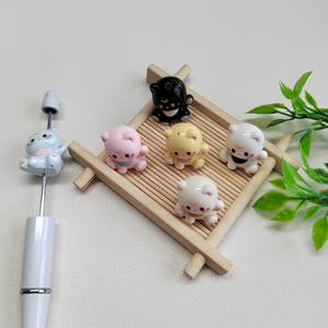 ลูกปัดรูปแมว3D การ์ตูน3D สัตว์แมวน่ารักเสน่ห์เครื่องประดับสำหรับปากกา DIY เครื่องประดับผมงานฝีมือ - Product Image 2
