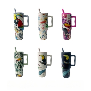 Tazas de Acero Inoxidable Sudamericanas con Diseño Personalizado, con Asa y Tapa, Regalo Empresarial, Aislamiento Térmico a Prueba de Fugas, Portátiles - Product Image 1