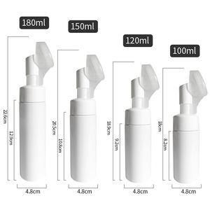Botella de Bomba de Espuma Facial Cosmética Redonda Blanca de Plástico Recargable Personalizada de 100 ml, 200 ml, 250 ml, de Lujo con Tapa de Cepillo de Rosca - Product Image 4
