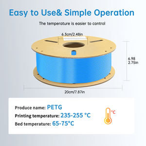 Filament PETG OEM ODM en vrac, couleurs claires, bleues, brunes, imitation bois, 1 kg, 1,75 mm, filament PETG multicolore, recharge - Product Image 6