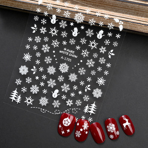Pegatinas 3D para Uñas con Diseño de Copos de Nieve Navideños, Calcomanías Adhesivas Plateadas con Diseño de Alces para Decoración de Manicura Invernal - Product Image 2