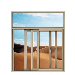 Fenêtres coulissantes en aluminium couleur bronze brun avec grille Fenêtre avec designs anti-effraction Fenêtres en aluminium - Product Image 1