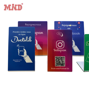 कस्टम वाटरप्रूफ rfid nfc एक्रिलिक pvc Google समीक्षा तालिका सोशल मीडिया समीक्षा nfc मेनू डिस्प्ले स्टैंड - Product Image 2