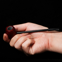 Erliao Petite pipe à fumer en bois de qualité supérieure, fabriquée à la main, design traditionnel, portable et durable
