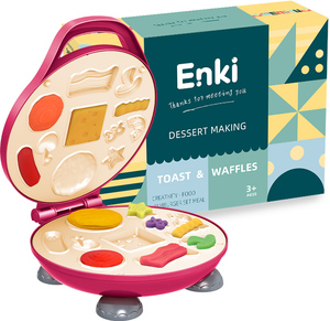 Enki Toys Kit de Créations en Pâte à <span class=keywords><strong>Modeler</strong></span> Colorée pour la Cuisine, Appareil à Gaufres, <span class=keywords><strong>Pizza</strong></span> et Burgers, Jouet de Chef d'Imitation, Outils de Modélisation Alimentaire - Product Image 5