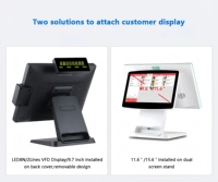 Système POS 15,6 pouces à double écran tactile, ordinateur de bureau Android tout-en-un, caisse enregistreuse, terminal EPOS