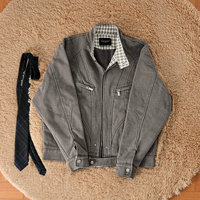 Veste de travail décontractée pour homme, coupe ample, style cargo, vintage, bomber, streetwear, oversize, en toile, pour moto