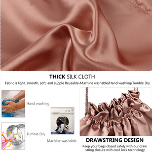 Pochette de protection en satin personnalisée avec logo, sac de rangement de luxe en satin pour sac à main, faible MOQ, vente en gros, sacs anti-poussière - Product Image 6