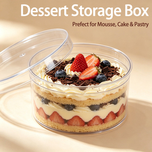 Boîte ronde transparente SUNSHING, boîte cadeau en plastique transparent, récipient en acrylique pour gâteaux, desserts, bonbons, emballage de boulangerie, rangement - Product Image 1