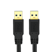 Câble USB 3.0 double extrémité mâle-mâle de 0,3 m pour ordinateur, prix de gros