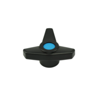 Manija de sujeción triangular de nailon ABS con pomo de tres brazos en forma de estrella, rosca hembra y orificio pasante para cajones de gabinetes de maquinaria industrial