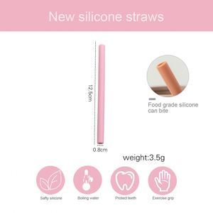 BPA Free <b>Reusable</b> Silicone Soft Drinking <b>Straws</b> Set Baby Ins Style Food Grade for Bar Party & Kitchen Bar Accessories - Product Image 2