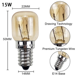 Halogen lò Lò lò vi sóng sưởi ấm Bóng đèn ánh sáng chịu nhiệt độ cao 300 độ C muối tinh thể đèn T22 T25 15W - Product Image 2