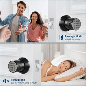 WiFi Smart <strong>Lock</strong> Digital Door Knob <strong>with</strong> Keypad Keyless Entry Auto <strong>Lock</strong> Anti-Slip Handle Easy Installation for Bedroom Home Office - Product Image 6