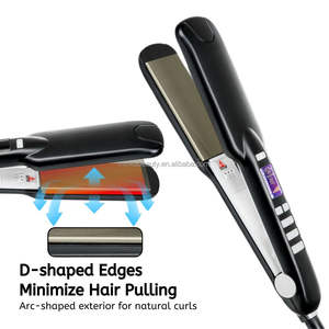 Fer à lisser et bigoudi électrique portable 450 °F 2 en 1 Planchas De Cabello fer plat ionique professionnel pour un usage domestique familial - Product Image 3