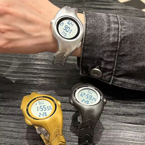 Circular LED Display Date Luminous Acrylic Band Electronic Multifunctional <b>Watch</b> Hot Selling Fashion Plastic Digital <b>Watch</b> - Product Image 5
