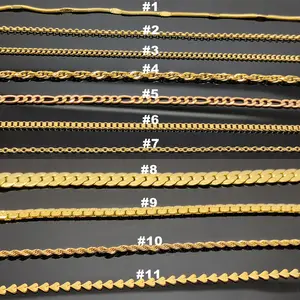 Popular Hip Pop Gold Plated No Tarnish Necklace For Men Stainless Steel Jewelry 3mm Miami Cuban Gold Chain Rope Chain