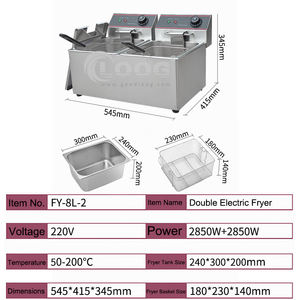 <span class=keywords><strong>Friteuse</strong></span> électrique commerciale à <span class=keywords><strong>Double</strong></span> réservoir, appareil pour la friture des pommes de terre, équipement de cuisine commercial, nouveauté 2020 - Product Image 6