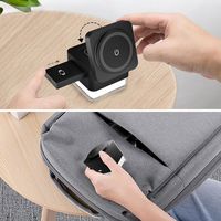 Chargeur sans fil magnétique portable 3-en-1 15W, station de charge pour téléphone avec support pliable et éclairage coloré