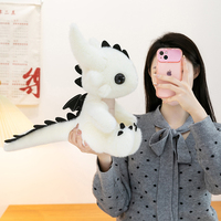 Peluche Dragon Personnalisée en Gros, Jouet en Peluche Mignon, Poupée en Fourrure Noire, Cadeau d'Halloween, Jouets en Peluche Doux