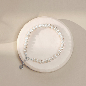 Trang Sức Bạc 925 Bán Sỉ Vòng Tay Ngọc Trai Nước Ngọt Màu Trắng Đính Cườm Điều Chỉnh Được Chow Tai Fook Cho Nữ - Product Image 4