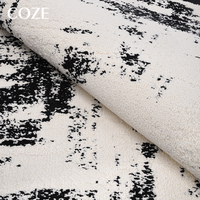 Tapis de salon moderne abstrait en diatomite, imperméable, antidérapant, résistant aux taches, fabriqué à la machine, noir et blanc, pour la cuisine