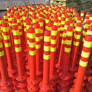 Bolardos de Tráfico Angcheng de 77 Pulgadas, Postes Reflectantes Elásticos para Carreteras, Divisores de Carriles de Advertencia, Postes de PE Resistentes a Impactos - Product Image 1