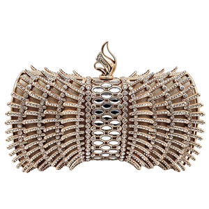 Bolso de mano distintivo con diamantes de imitación para mujer, bolso de noche brillante con diseño de alas, bolso de hombro con cadena metálica desmontable para la vida diaria, fiestas y graduaciones - Product Image 1
