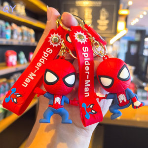 QY 3D Silicone Spider-Hero Keychain With Wrist Strap Superhero Cartoon <b>Key</b> <b>Ring</b> Fan Gift Bag Charm - Product Image 1