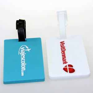 Étiquette de bagage en PVC souple imperméable personnalisée avec logo ou texte de l'entreprise en relief, vente en gros - Product Image 1