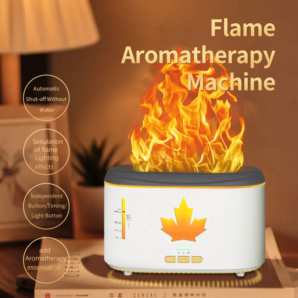 OEM Ultrasonic Air Aromatherapy Essential Oil Aroma Diffuser 7 Colors Fire USB Led lamp Flame H20 Humidifier Diffuser