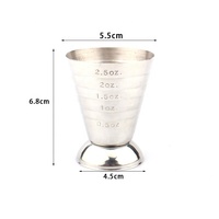 Verre doseur pour cocktails, série 5Tbsp, en acier inoxydable, tasse doseuse pour alcool, 2.5oz,75ml